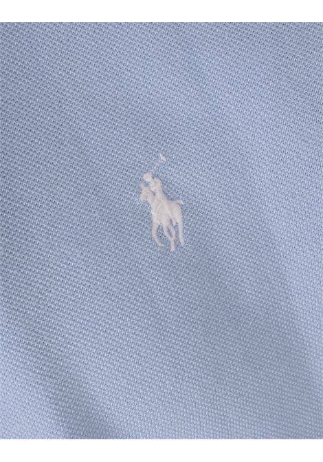 Polo Custom Slim-Fit In Pique' Azzurro Con Pony a Contrasto RALPH LAUREN | 710-782592013